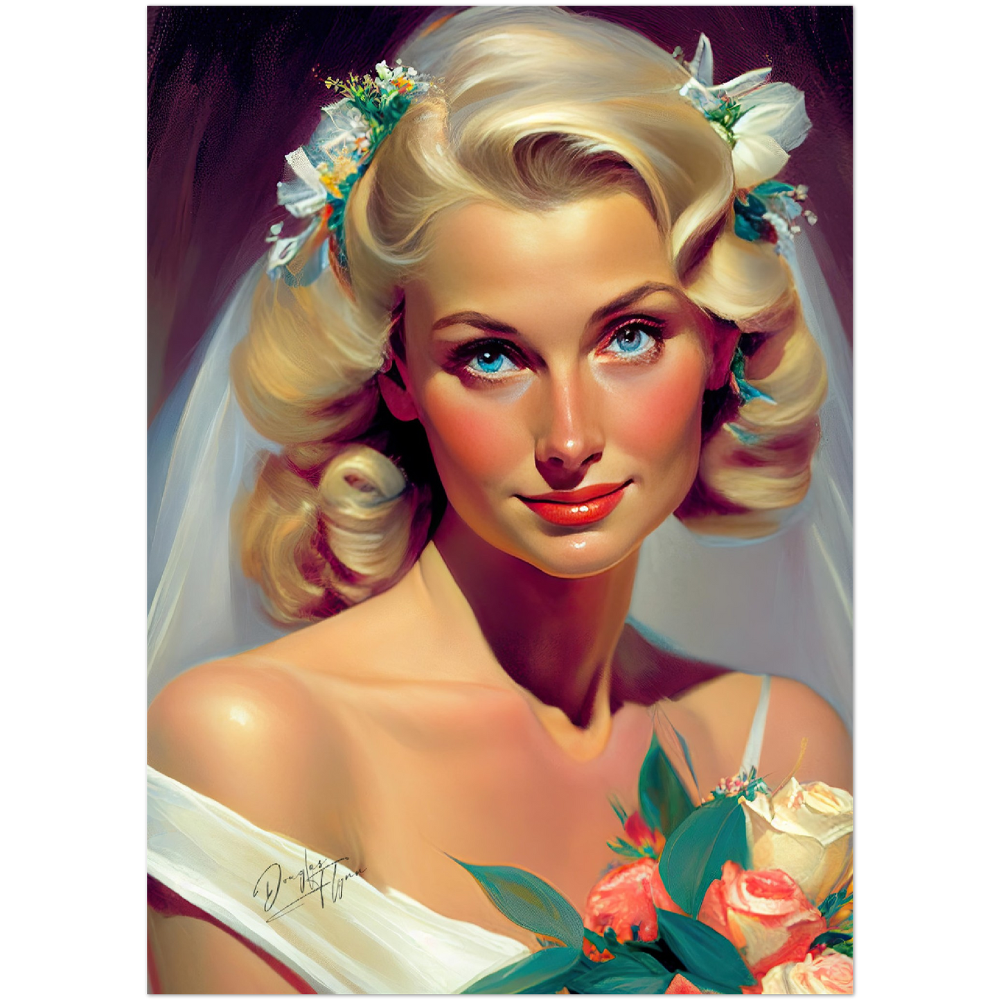»Elegant Wedding Glamour« retro poster