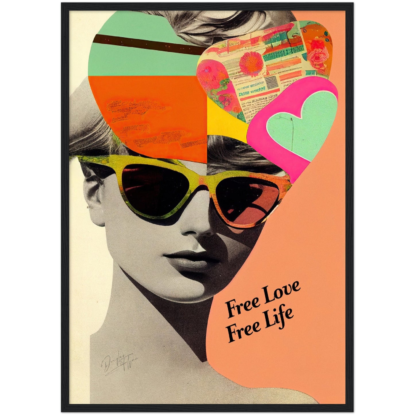 »Free Love, Free Life«retro poster