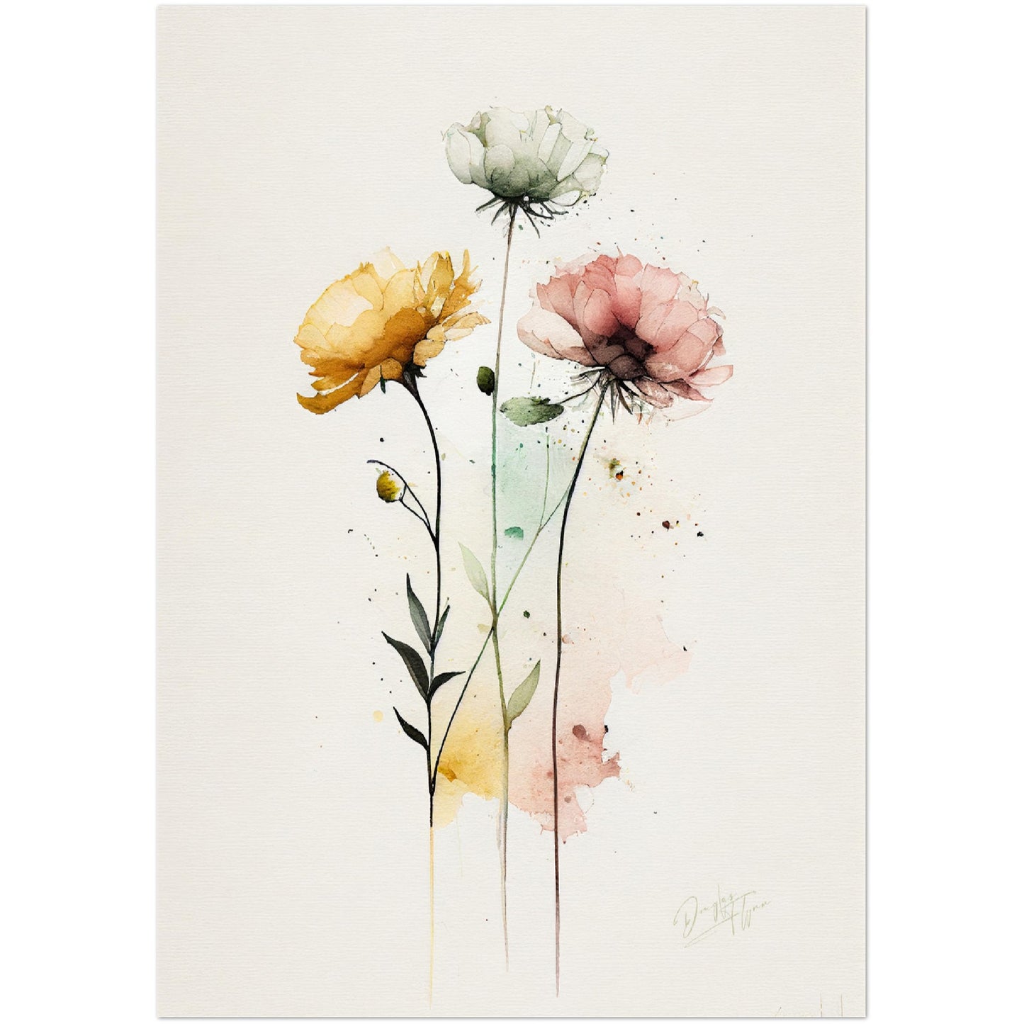 »Flower Reflections« retro poster
