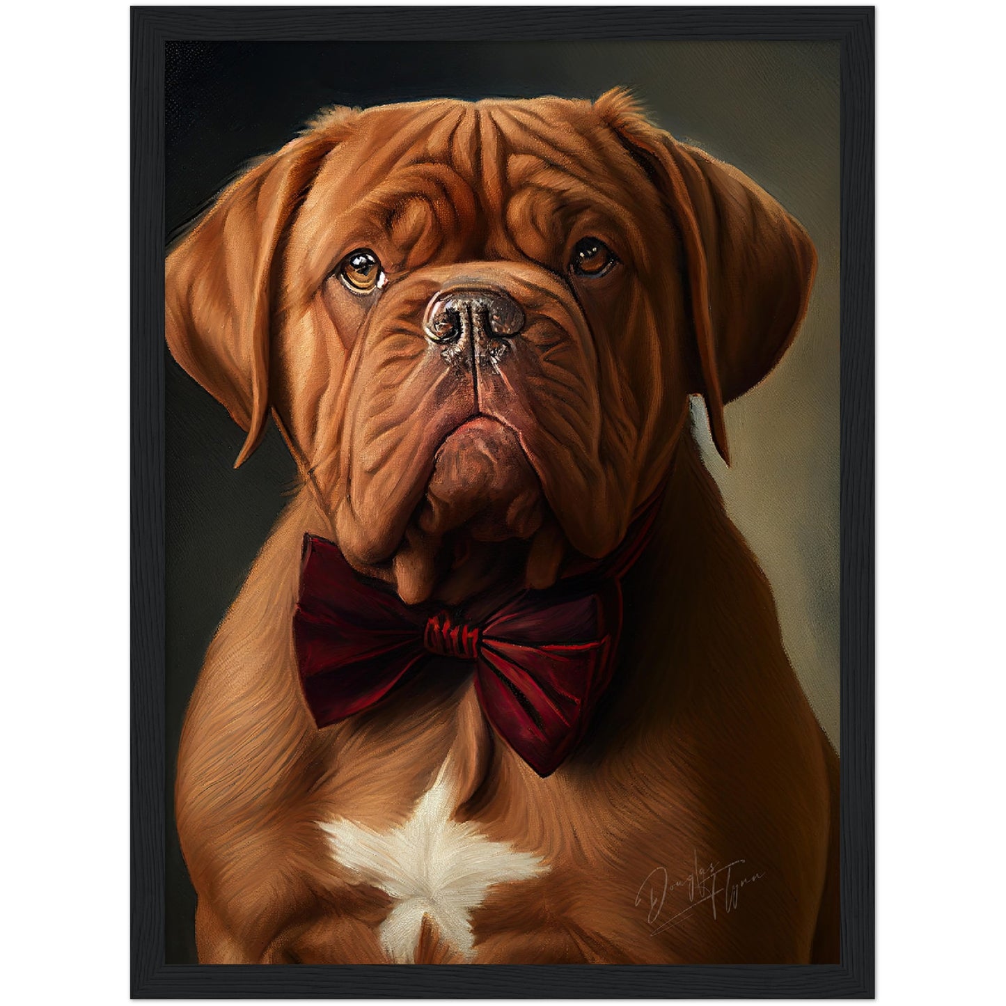 »Dogue de Bordeaux med rosett«
