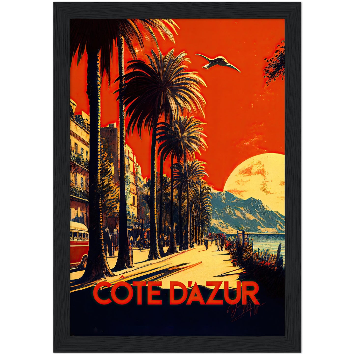 »Côte d'Azur, travel poster« retro poster