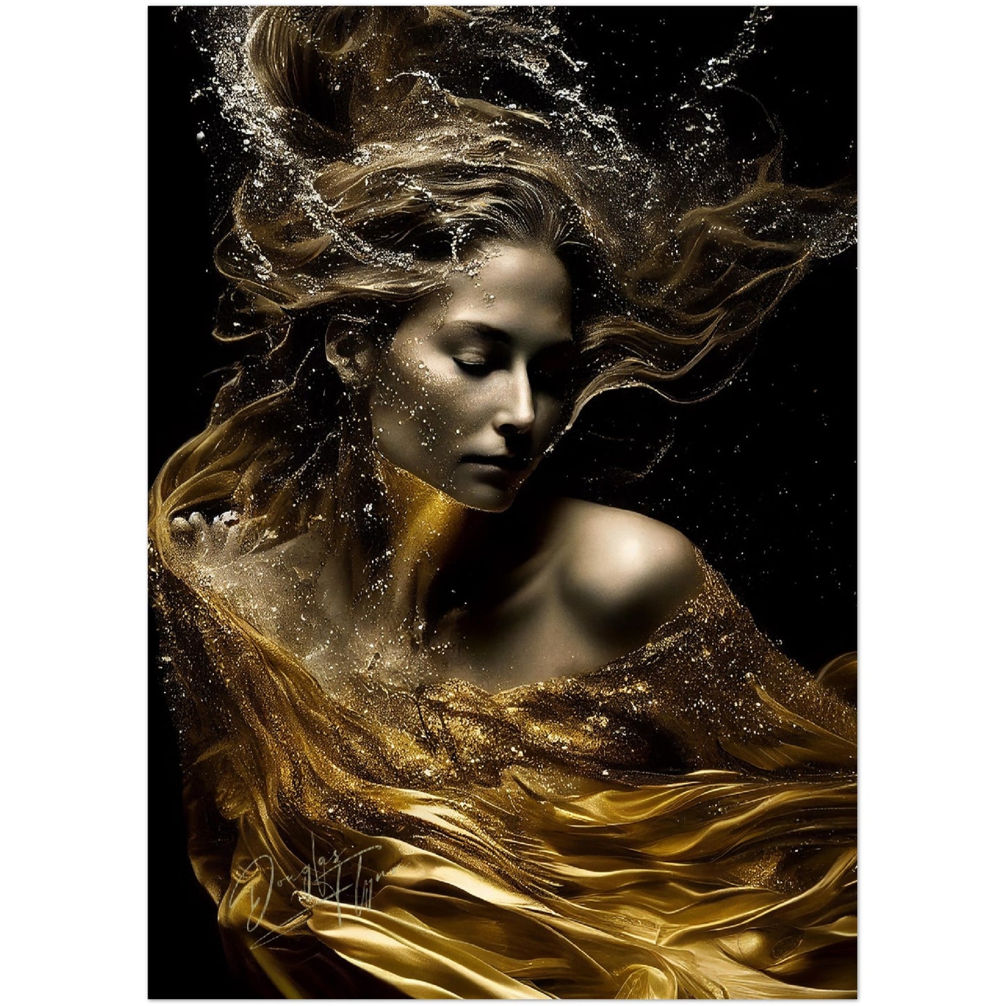 »Golden Mermaid Couture« retro poster