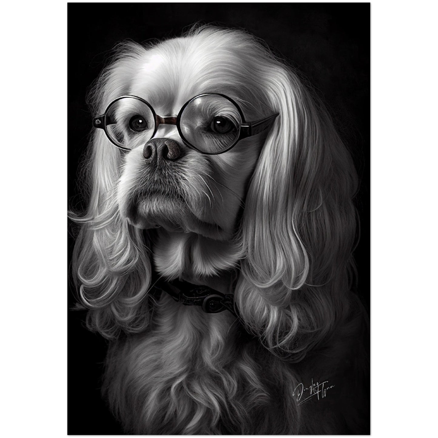 »Spectacled Spaniel« retro poster