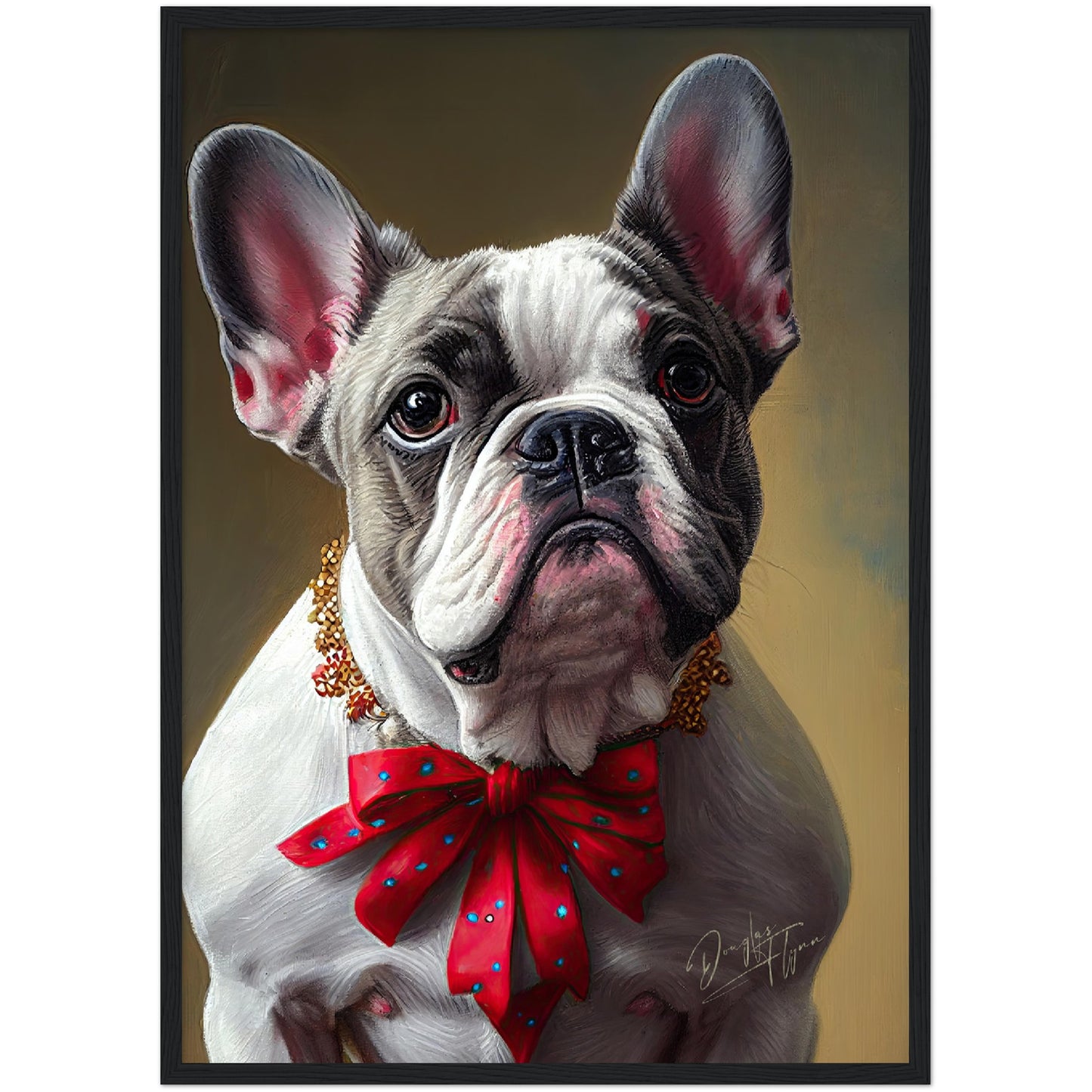 »French Bulldog med rosett«