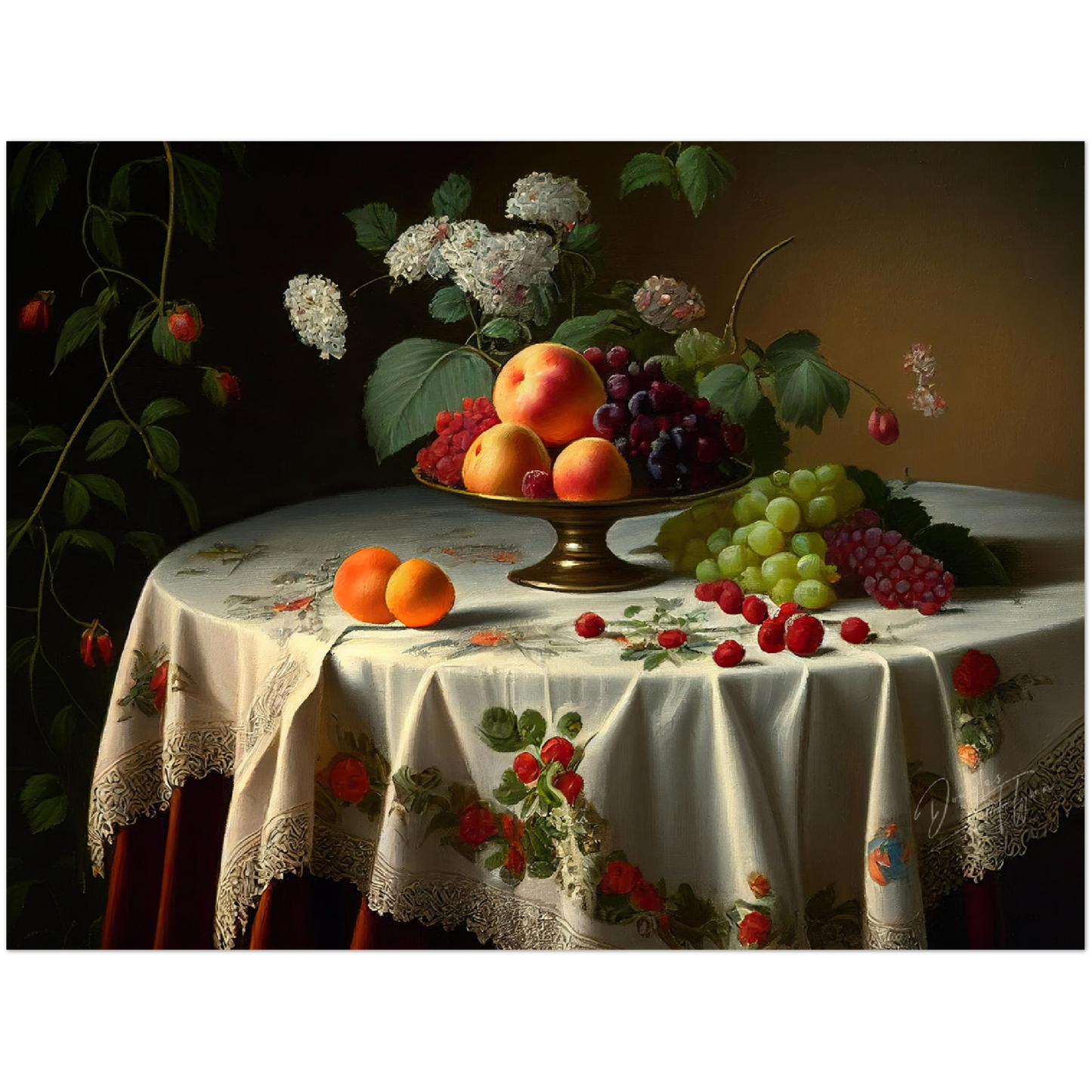 »Dining table for two« retro poster
