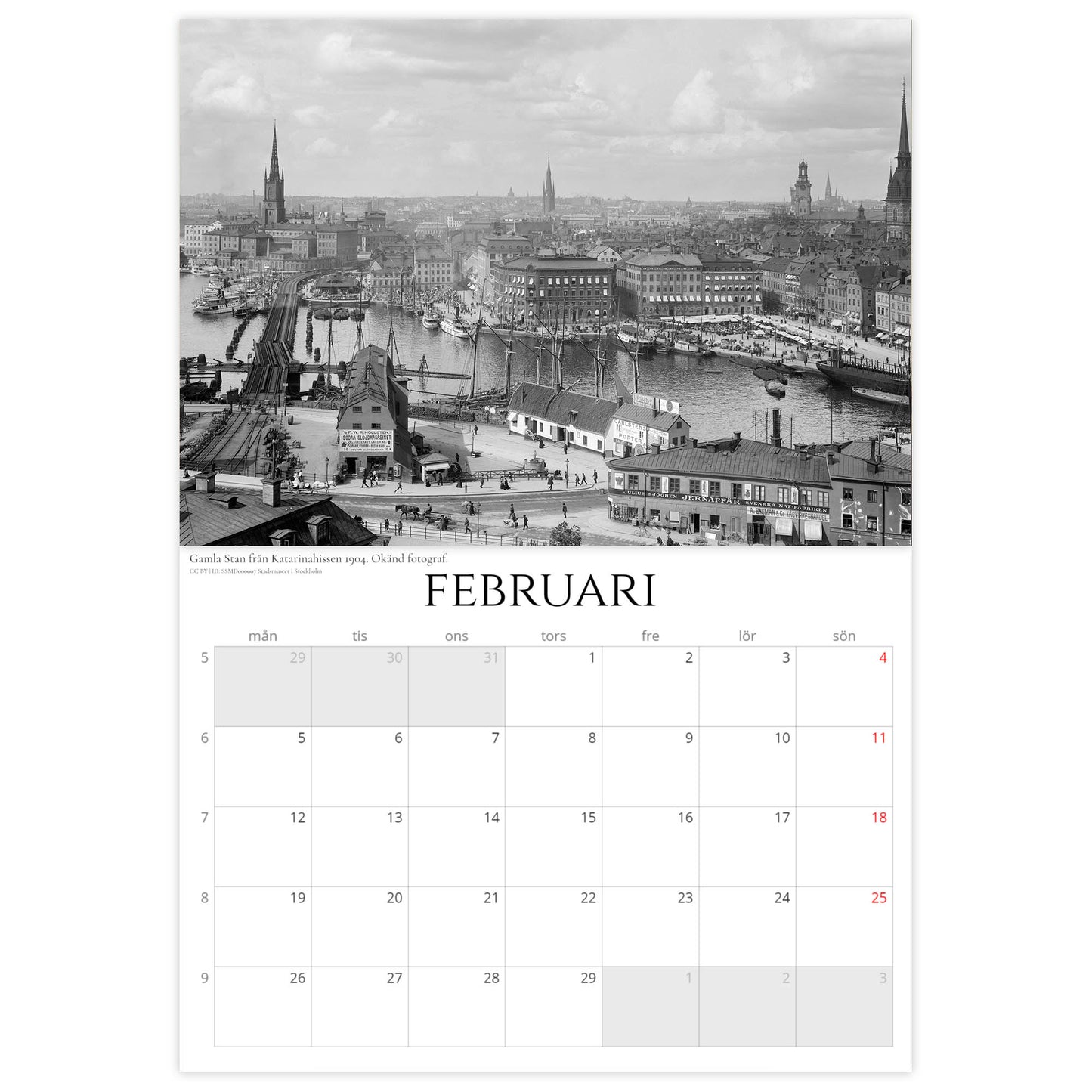 »Stockholmsnostalgi från ovan« Väggkalender 2024