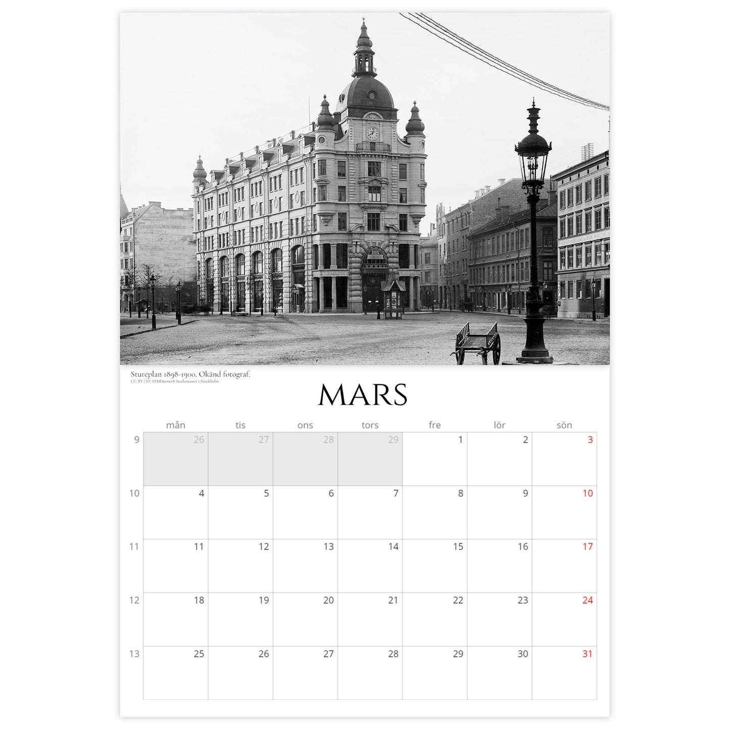 »Ett svunnet Stockholm« Väggkalender 2024