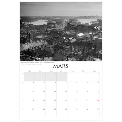 »Stockholmsnostalgi från ovan« Väggkalender 2024