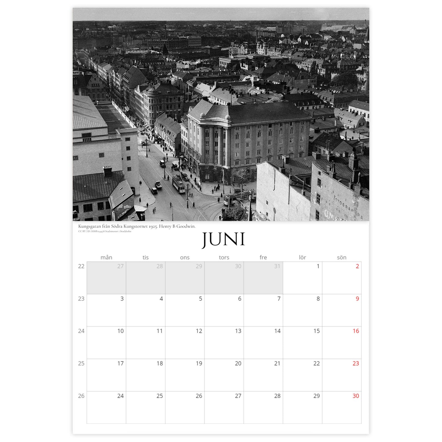 »Stockholmsnostalgi från ovan« Väggkalender 2024