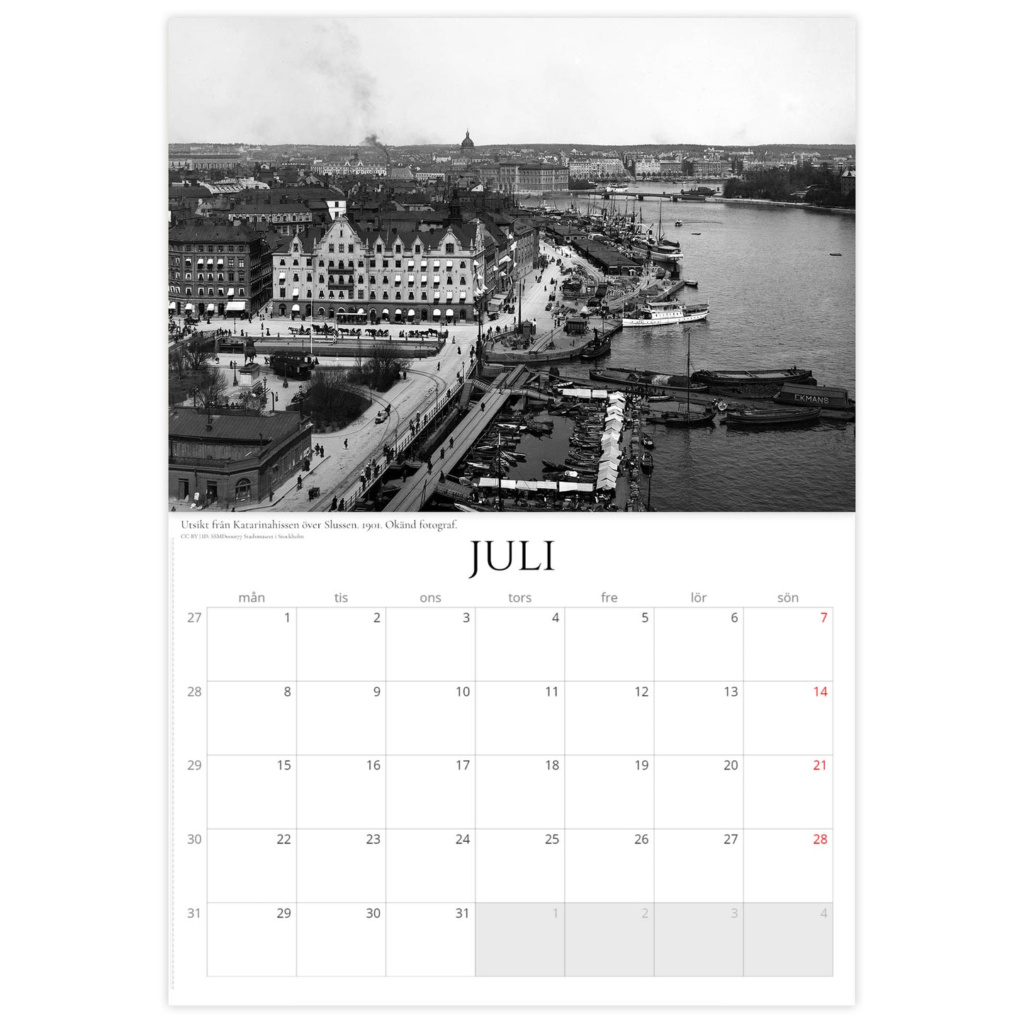 »Stockholmsnostalgi från ovan« Väggkalender 2024