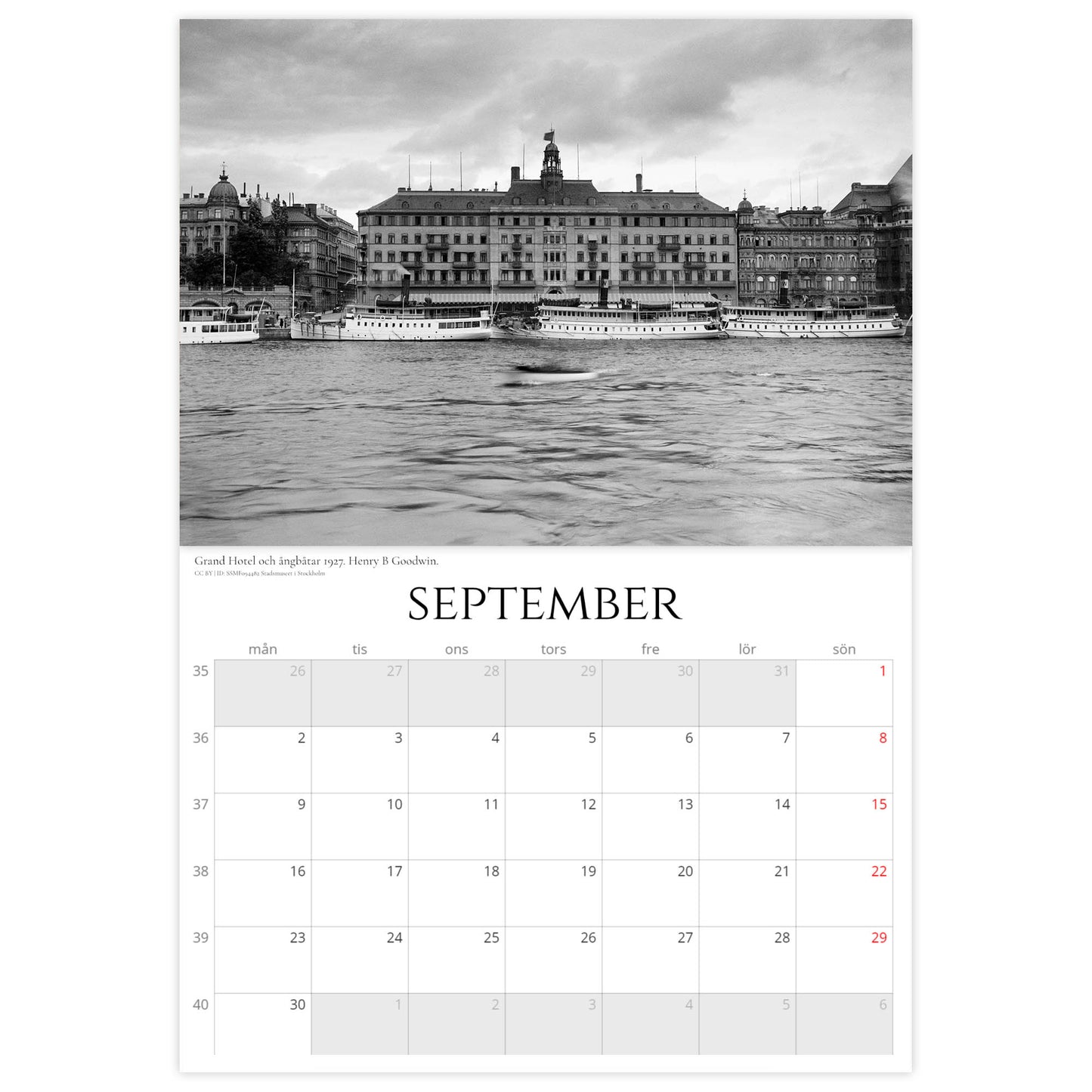 »Ett svunnet Stockholm« Väggkalender 2024