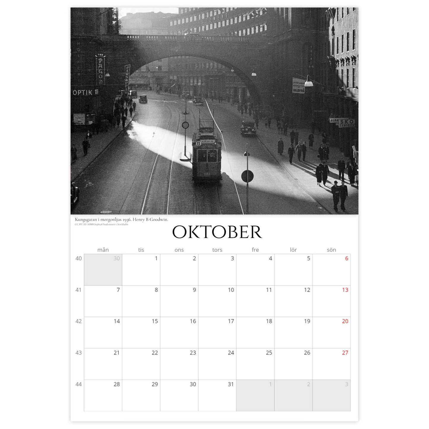 »Stockholmsnostalgi från ovan« Väggkalender 2024