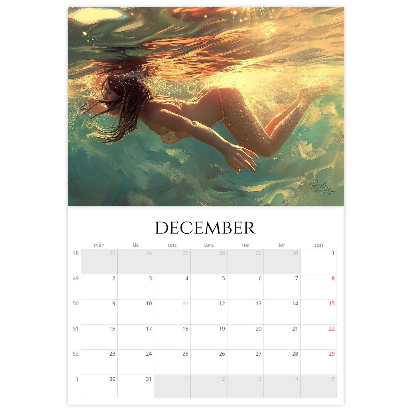»Swim, Dream, Drift« Väggkalender 2024