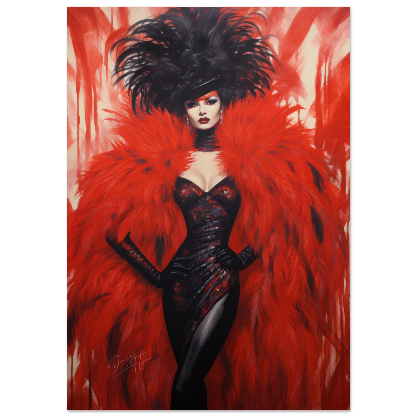 »Hollywood Red Carneval Girl 1«