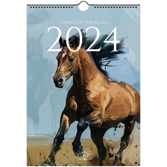 »A World of Horses, 1« Väggkalender 2024