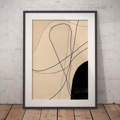 »Winding Lines«, poster med abstrakta former