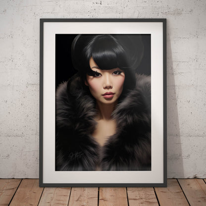 »Elegant Lady with Black Fur 3«