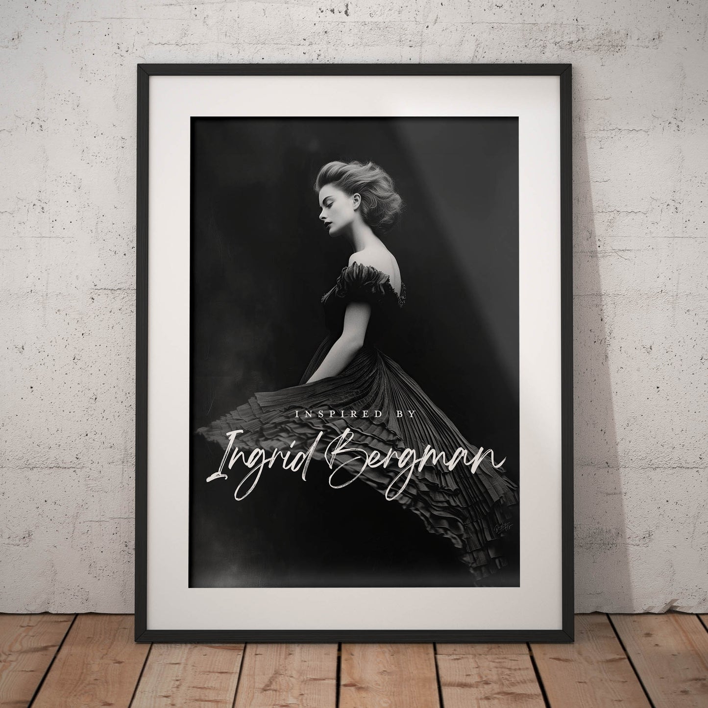 »Ingrid Bergman In Black Chiffon Gown« poster