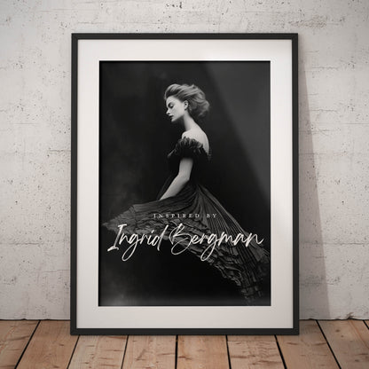 »Ingrid Bergman In Black Chiffon Gown« poster