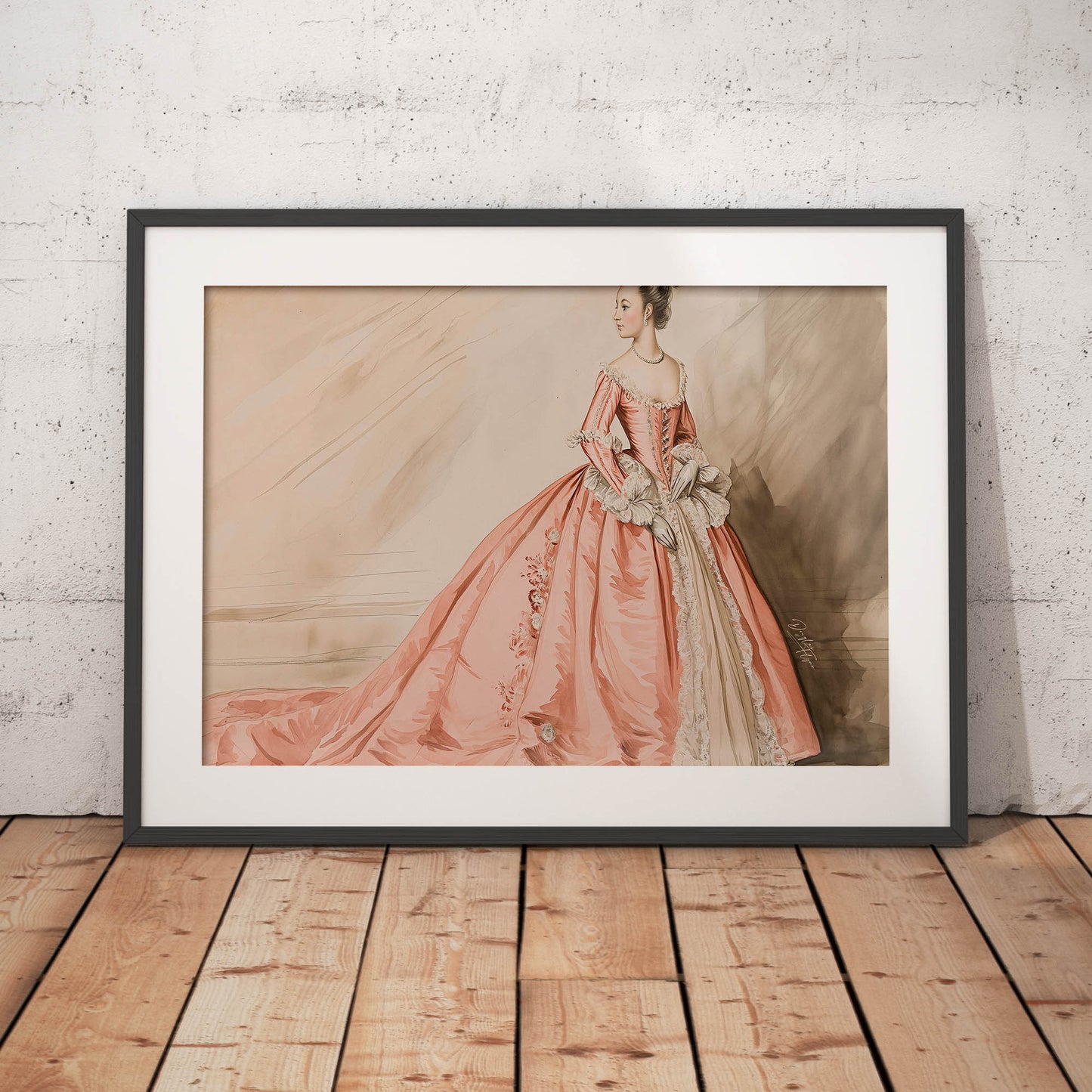 A Pink Silk 1700s Italian Pannier Dress
