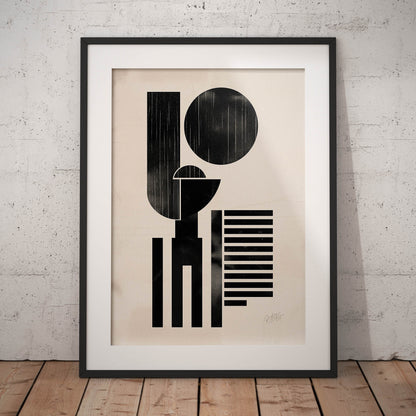 »Moon Over Manhattan«, poster med abstrakta former