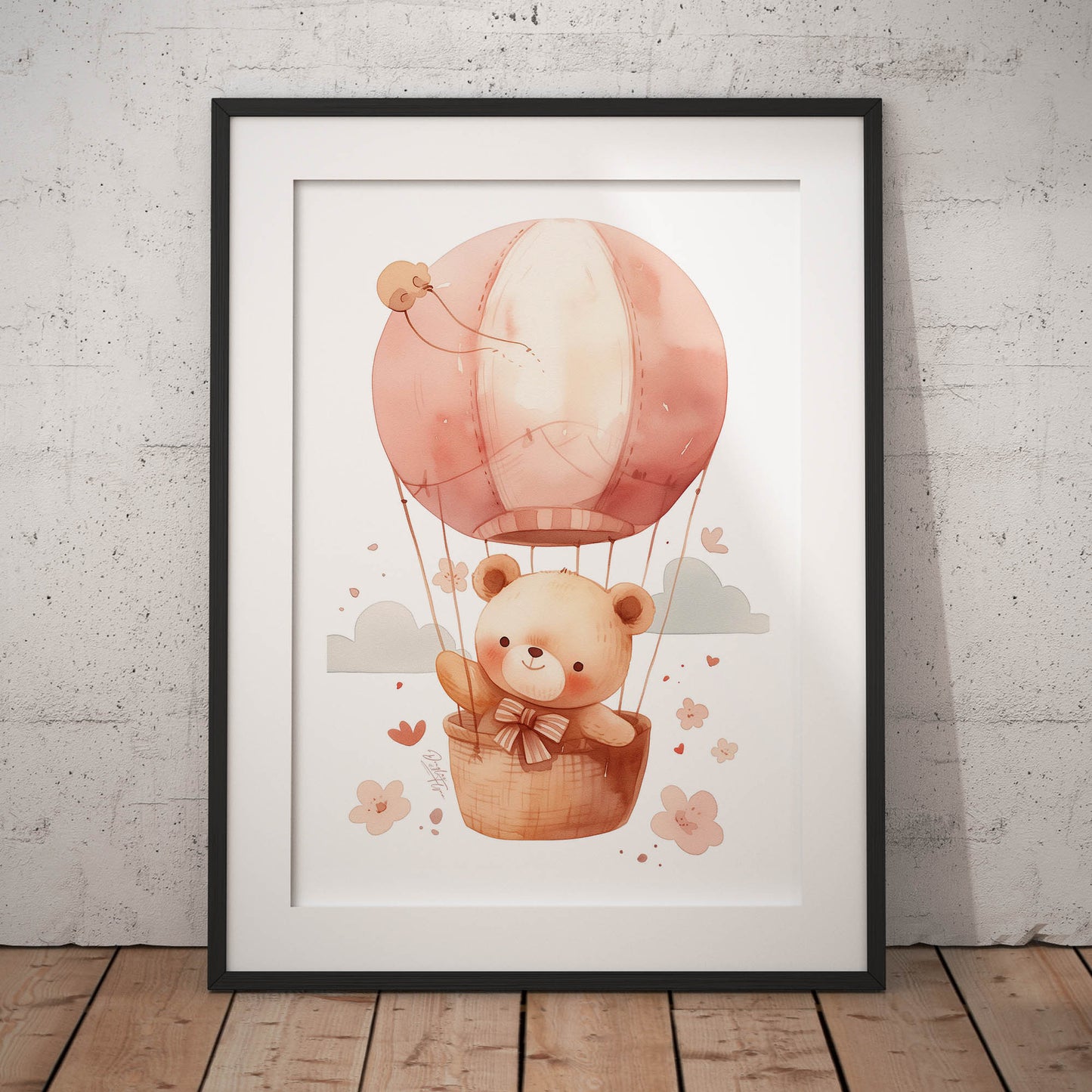 »Teddy in Hot Air Balloon« barnposter