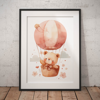 »Teddy in Hot Air Balloon« barnposter