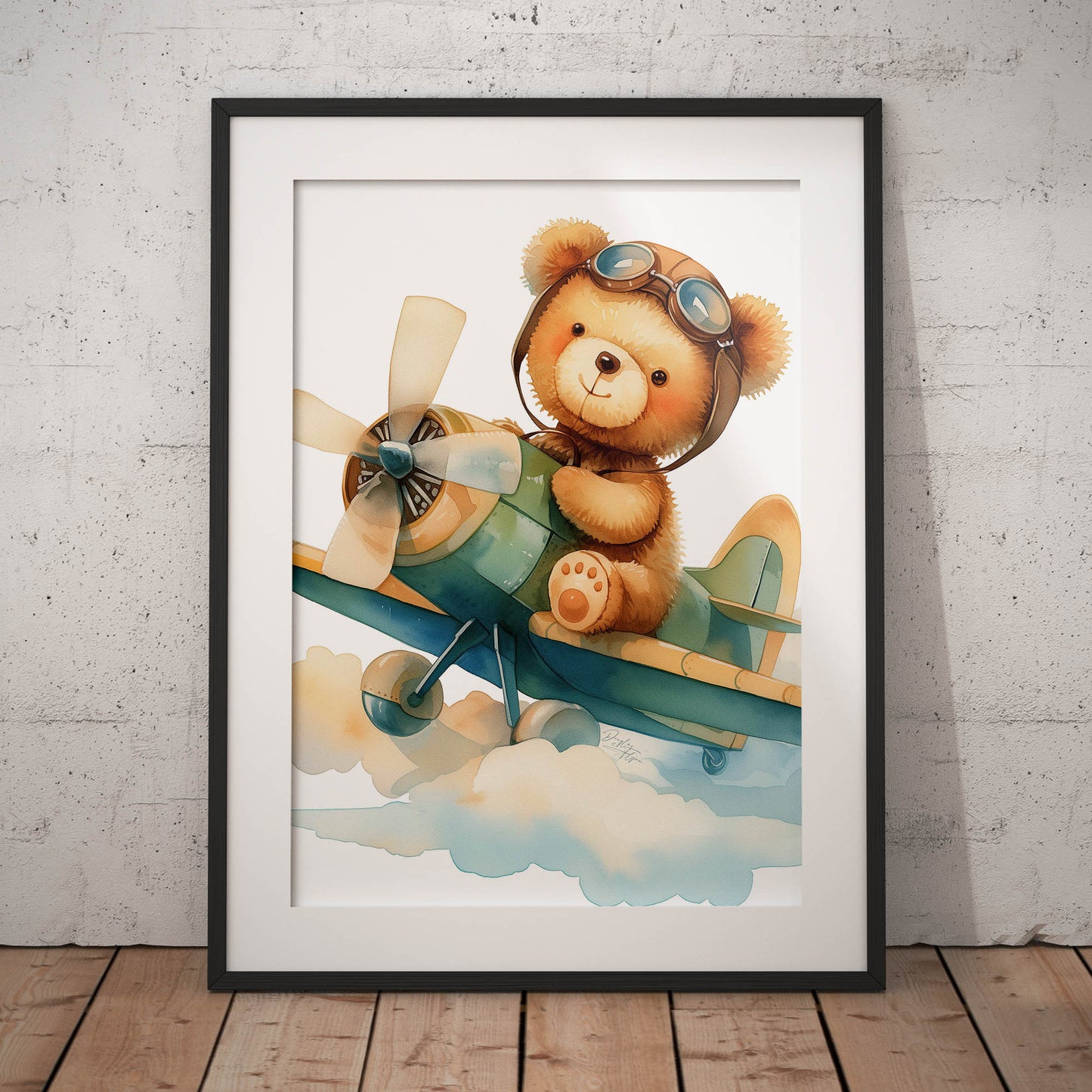 »Teddy On a Plane« barnposter