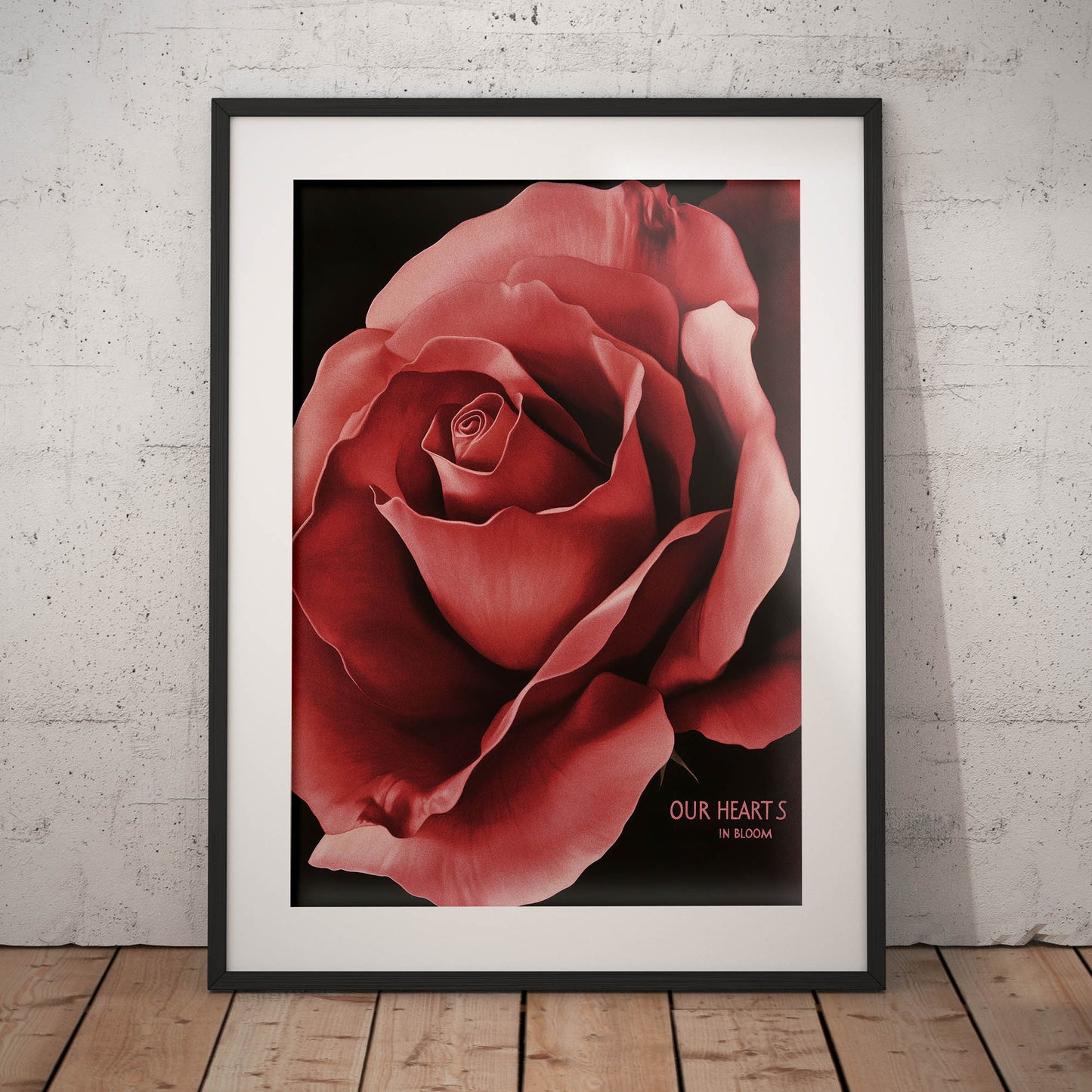 »Our Hearts In Bloom« romantisk poster