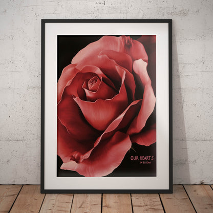 »Our Hearts In Bloom« romantisk poster