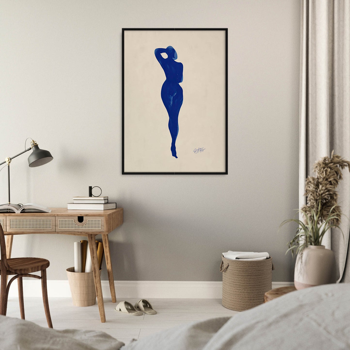»A Blue Female Expression« konstnärlig poster med kvinnliga former