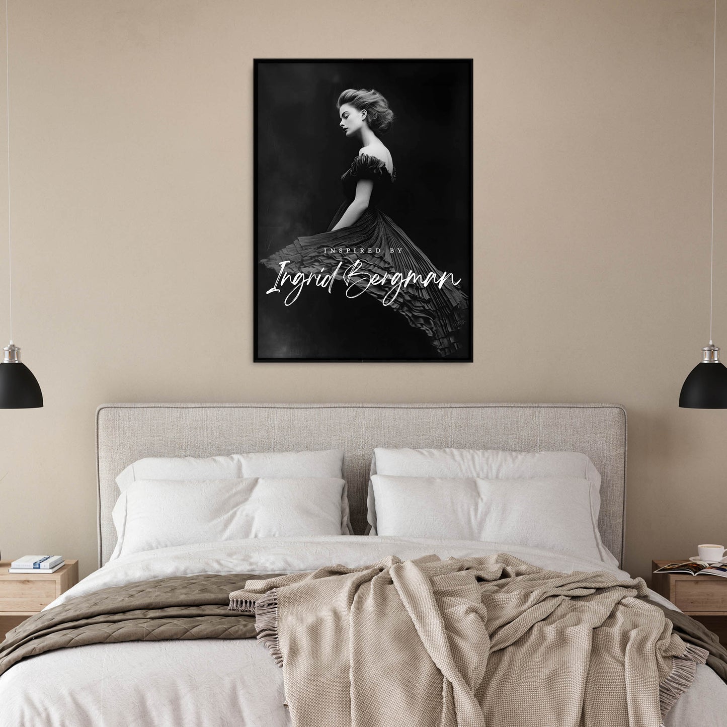 »Ingrid Bergman In Black Chiffon Gown« poster
