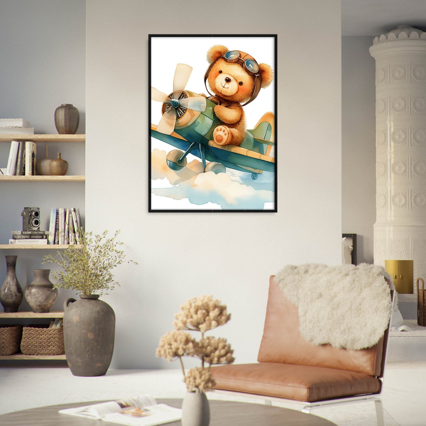 »Teddy On a Plane« barnposter