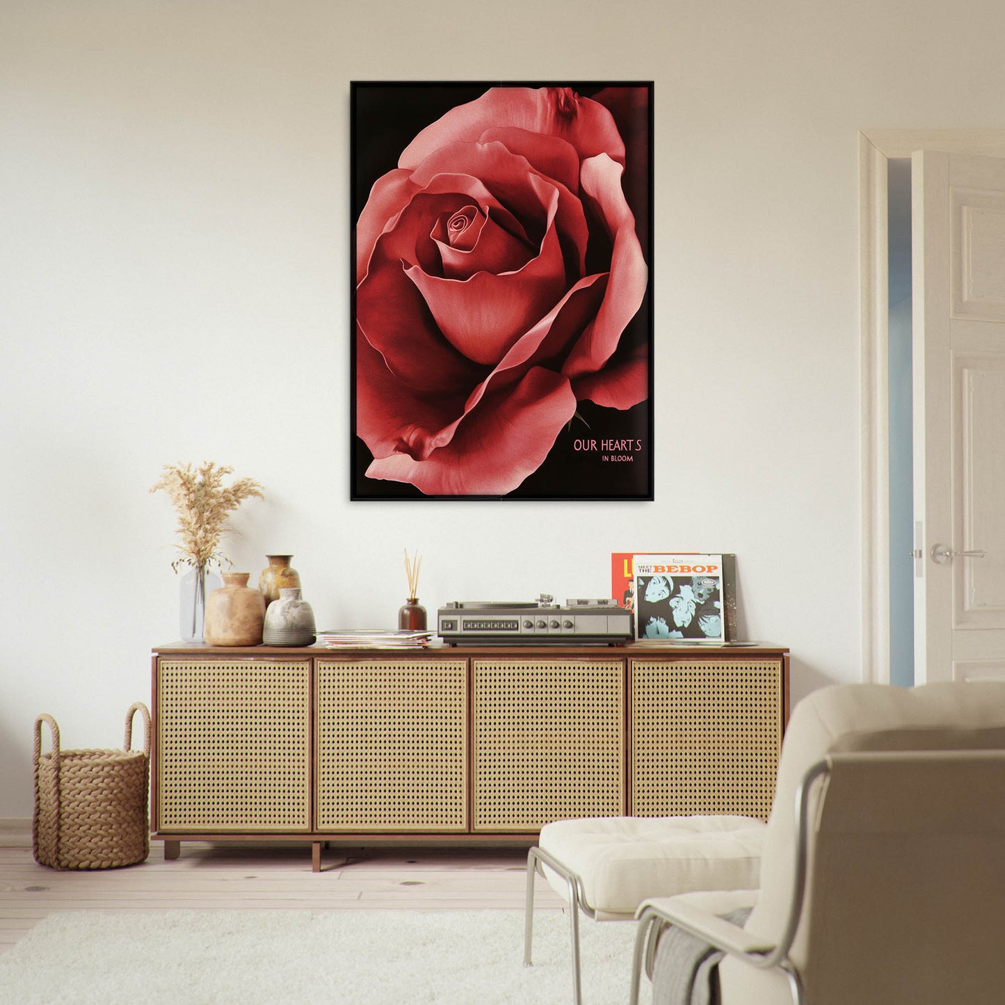 »Our Hearts In Bloom« romantisk poster