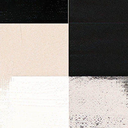 »Three Black Boxes And a White«, poster med abstrakta former