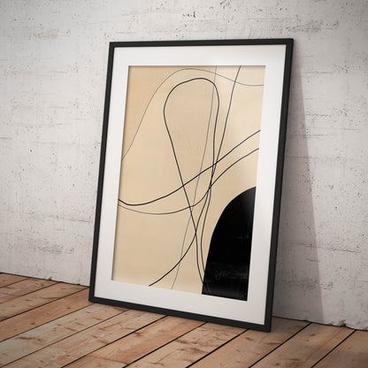 »Winding Lines«, poster med abstrakta former