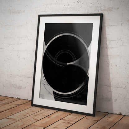 »Circles in Parallels«, poster med abstrakta former