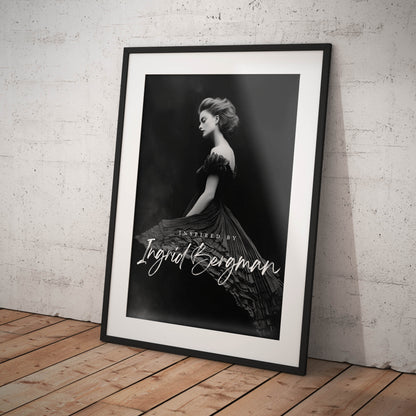»Ingrid Bergman In Black Chiffon Gown« poster