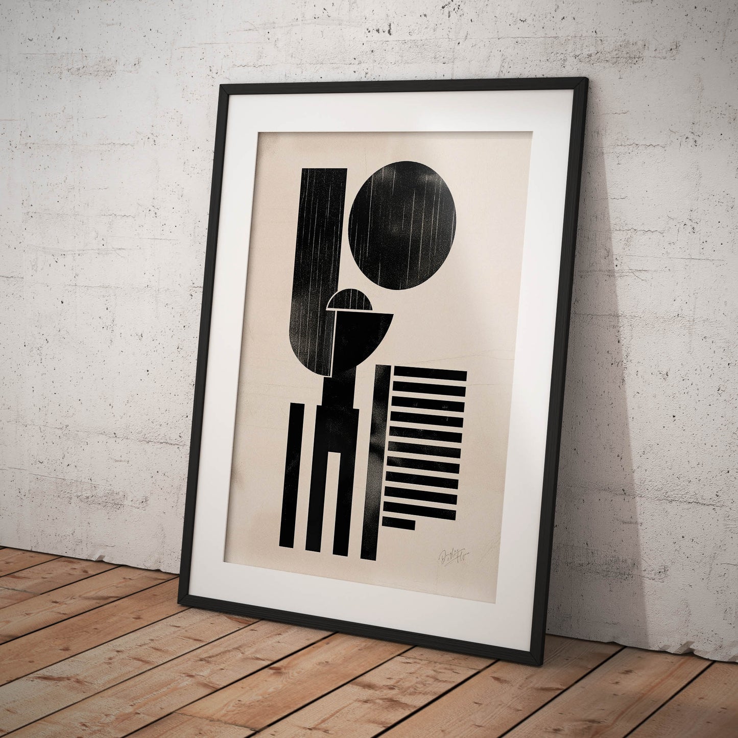 »Moon Over Manhattan«, poster med abstrakta former