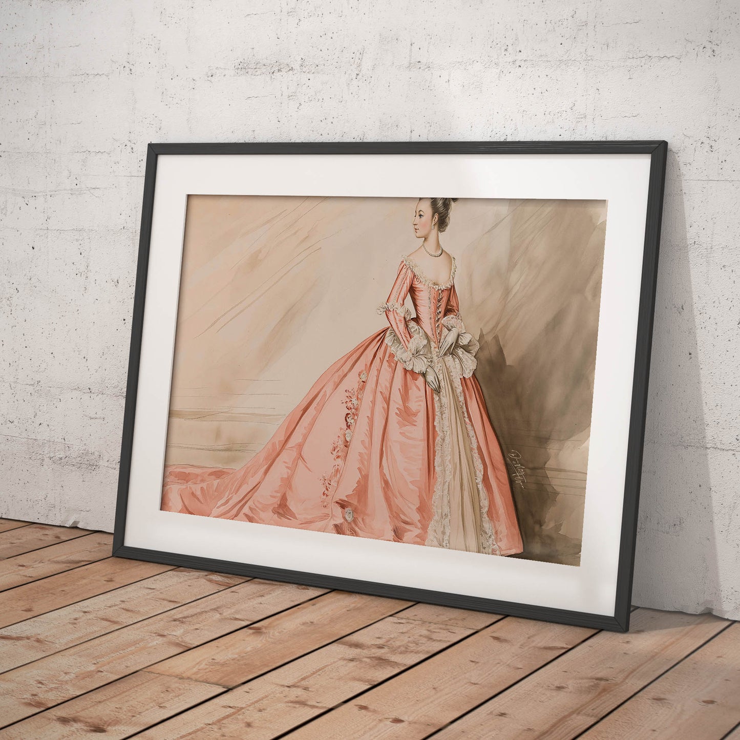 A Pink Silk 1700s Italian Pannier Dress