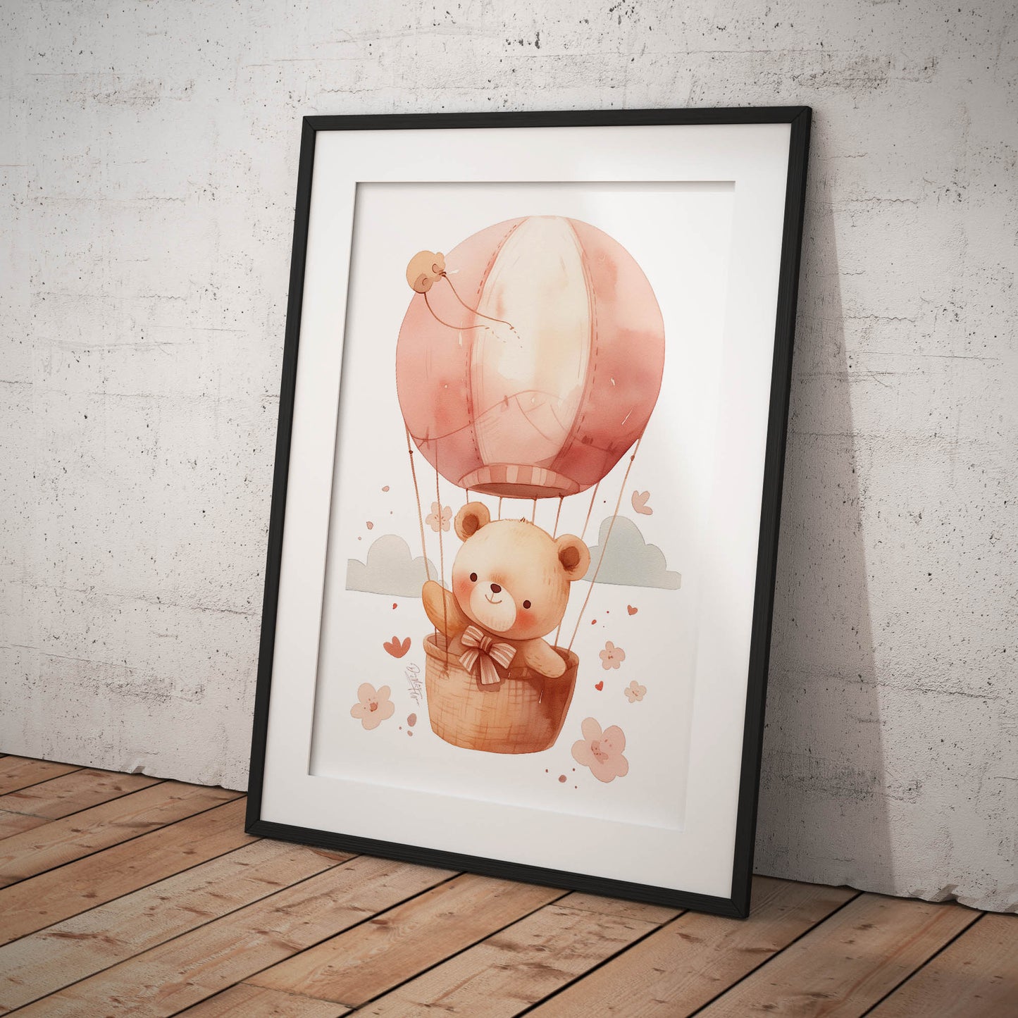 »Teddy in Hot Air Balloon« barnposter