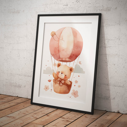 »Teddy in Hot Air Balloon« barnposter