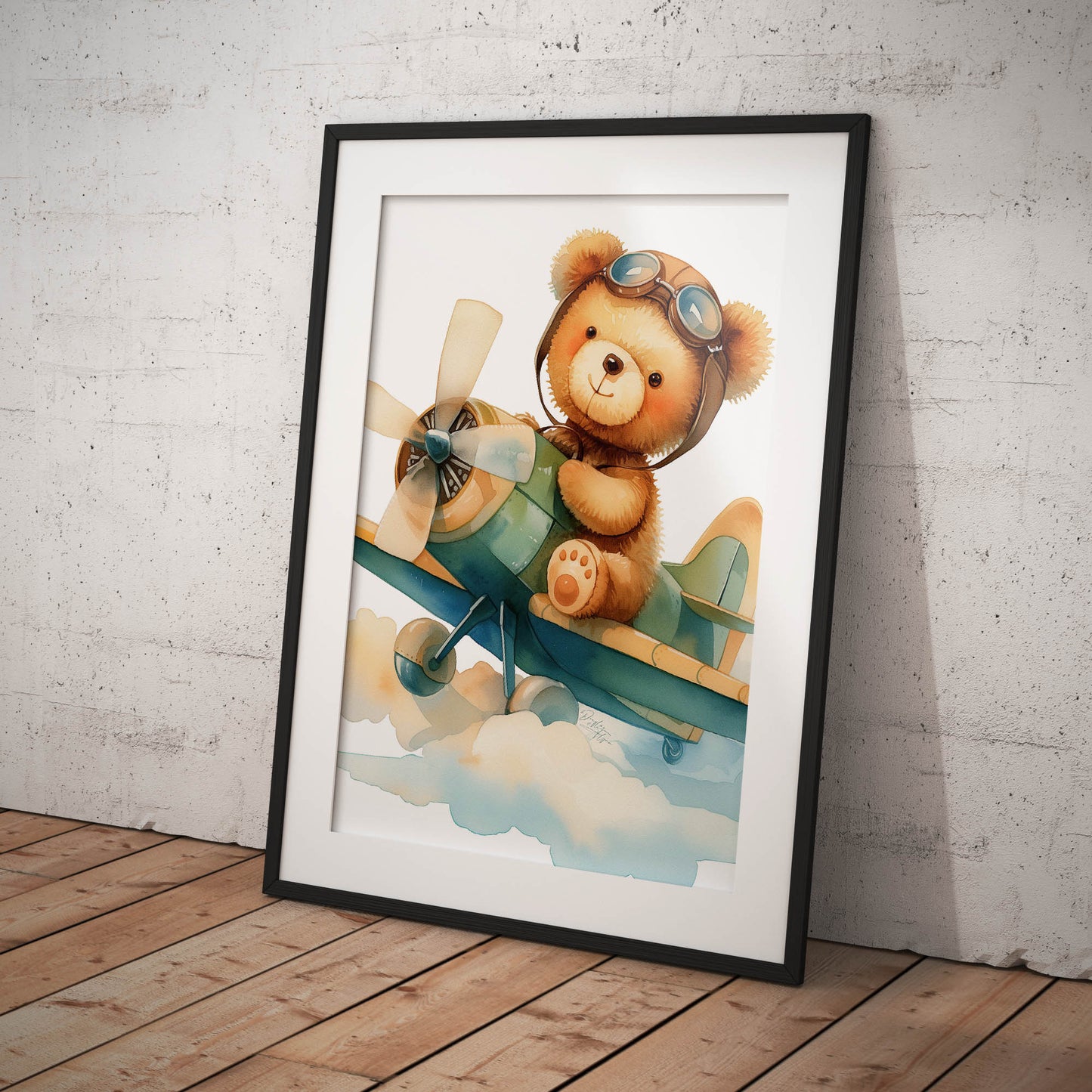 »Teddy On a Plane« barnposter