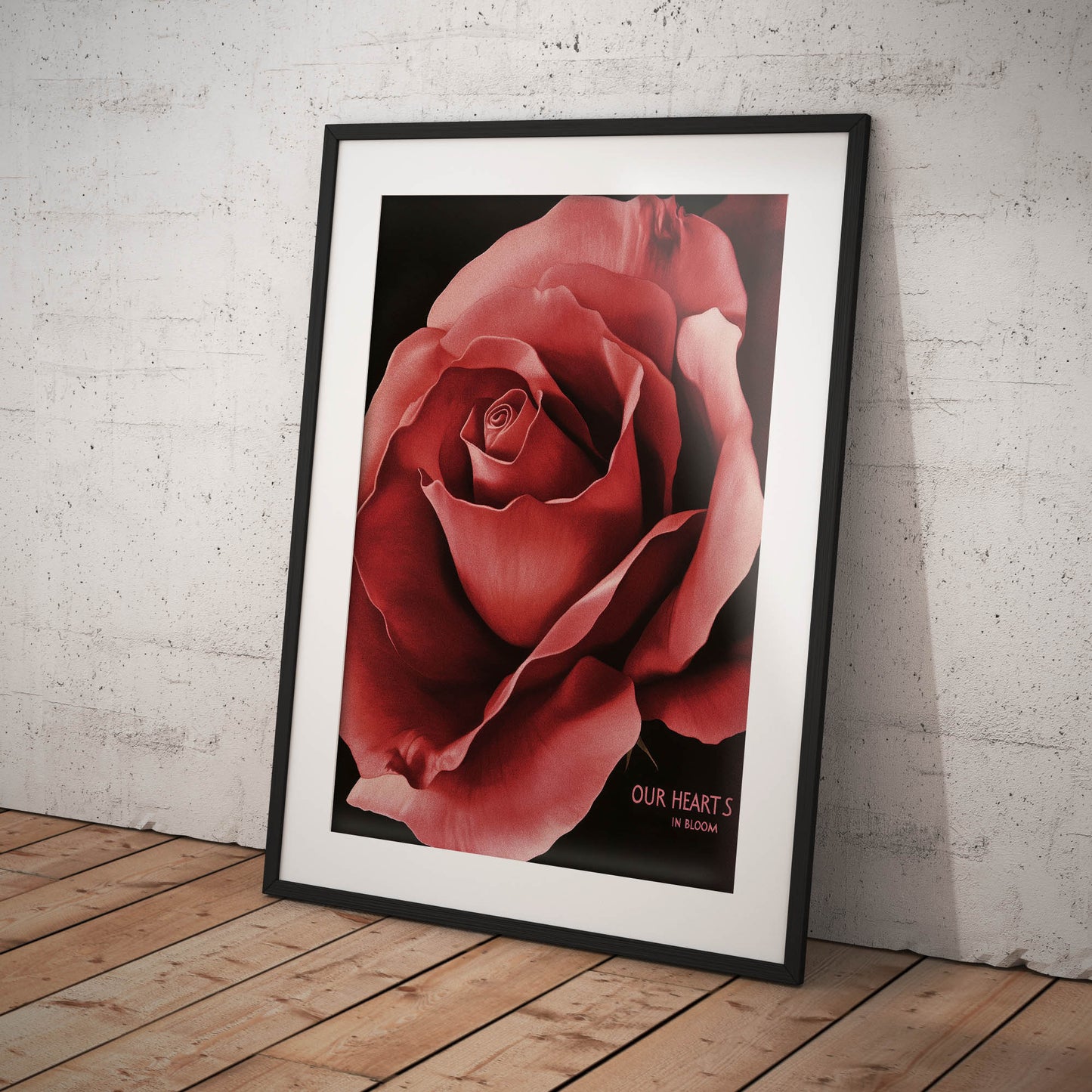 »Our Hearts In Bloom« romantisk poster