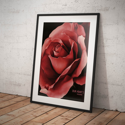 »Our Hearts In Bloom« romantisk poster