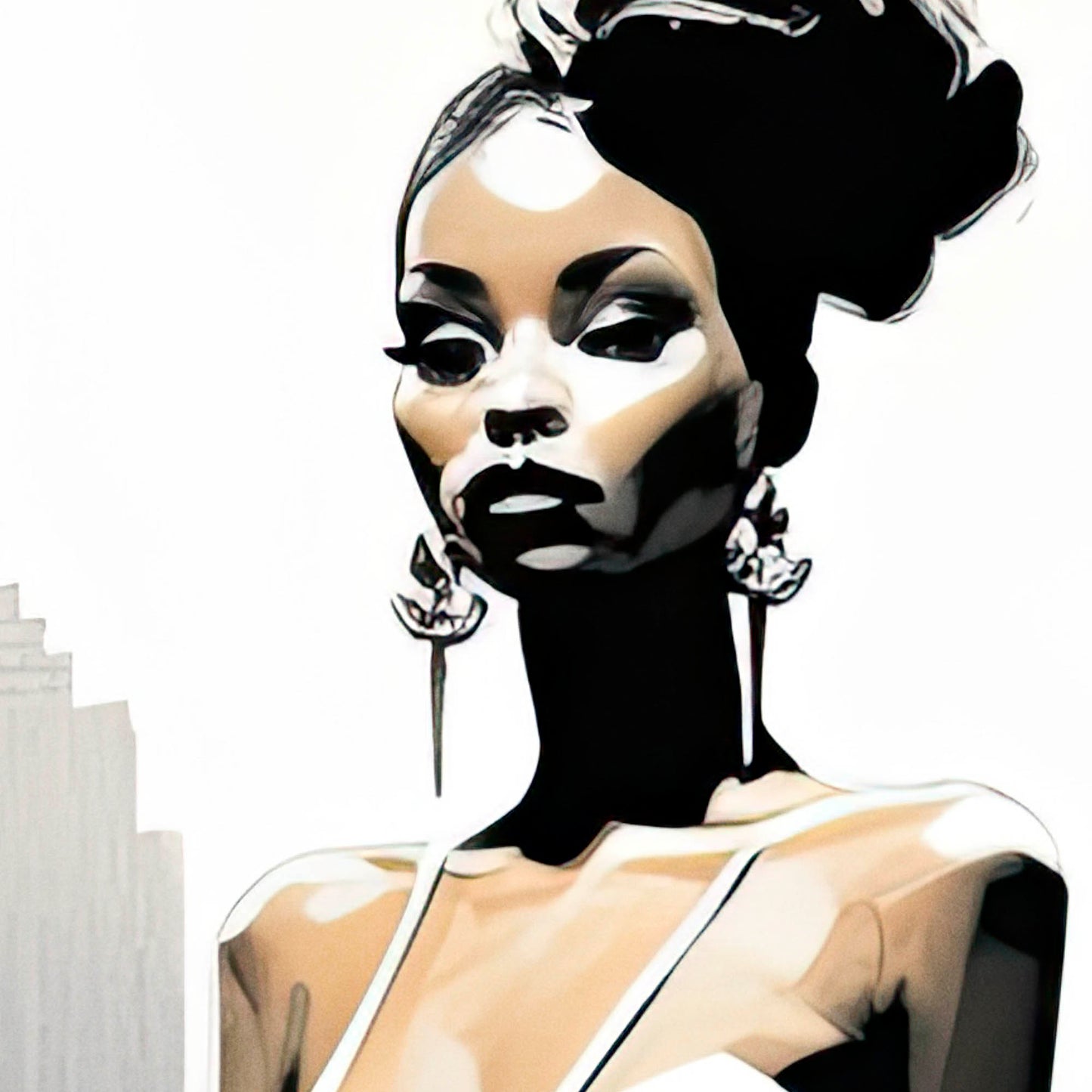 »Bold Asymmetrical Wedding Dress, 2010s with Oversized Bow«