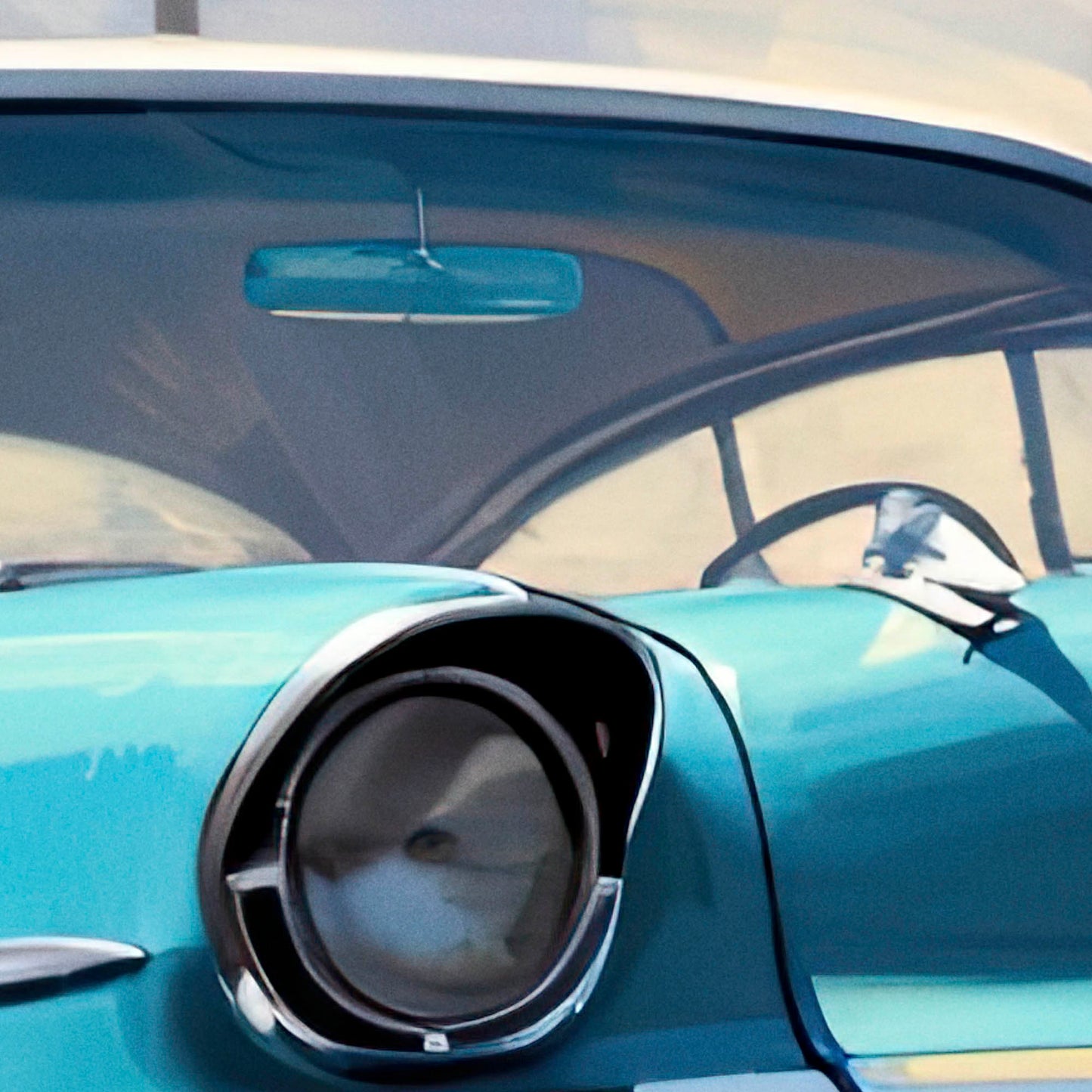 »Turquoise 1950s vintage car 1950s«