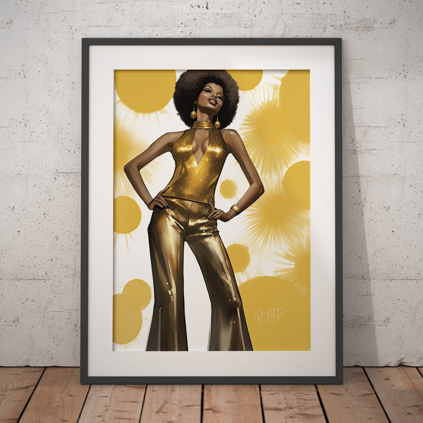 »Glamorous Gold Sequin Embellished Halter-Neck Jumpsuit, 1970s«