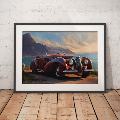 »Wine red 1940s Delahaye vintage car «
