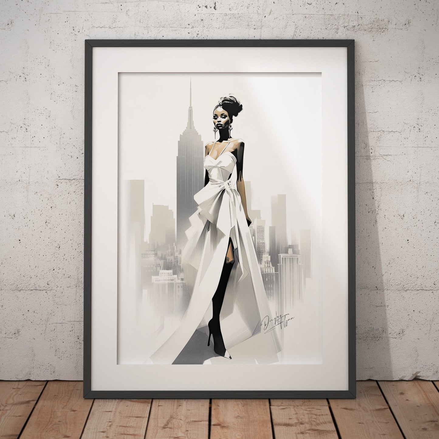 »Bold Asymmetrical Wedding Dress, 2010s with Oversized Bow«